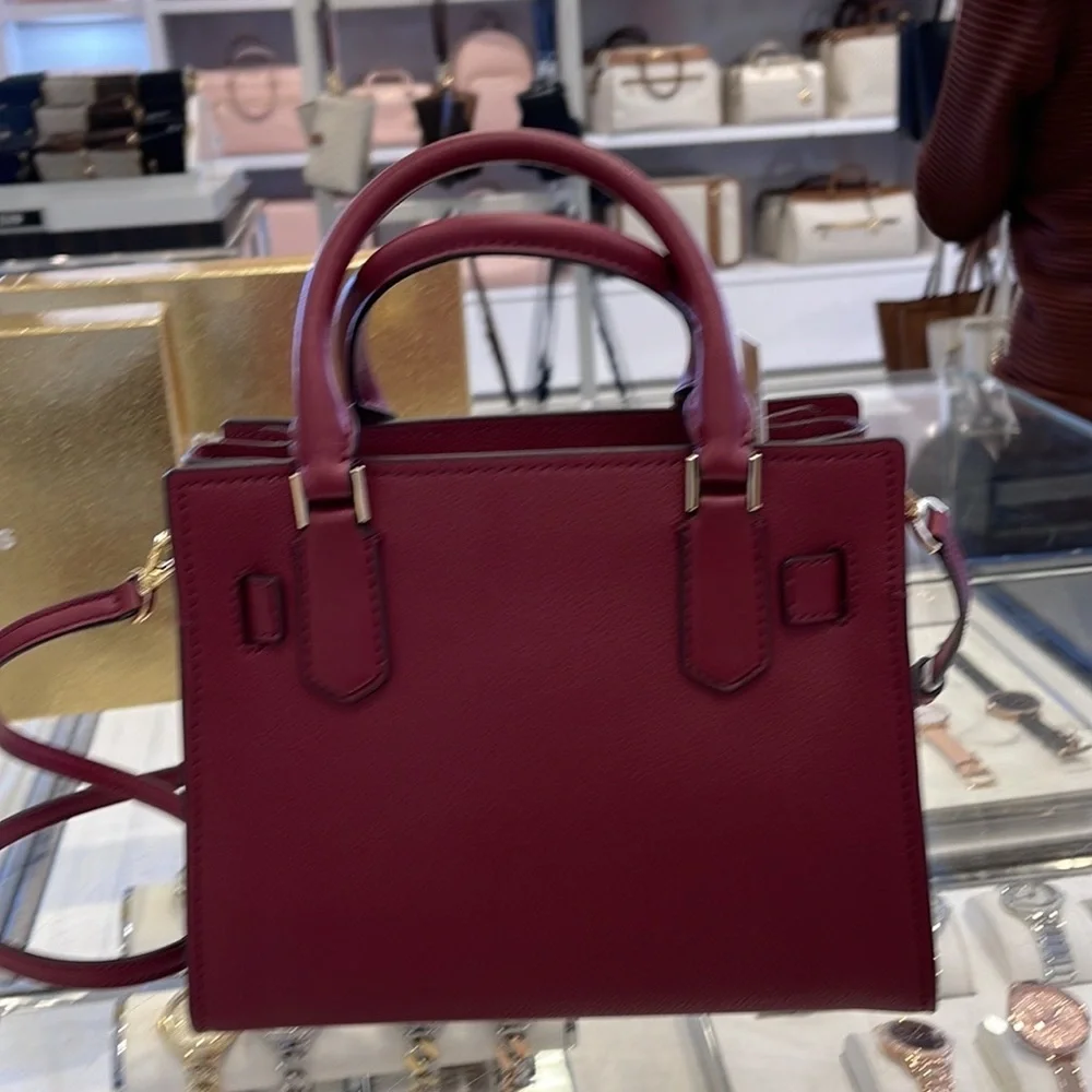 Michael Kors Hamilton Small Satchel Shoulder Crossbody Bag MULBERRY COLOR